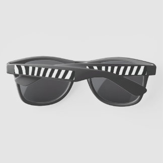 Plastic Sunglasses, Zebra Stripes Frame, Dark Lens Sunglasses