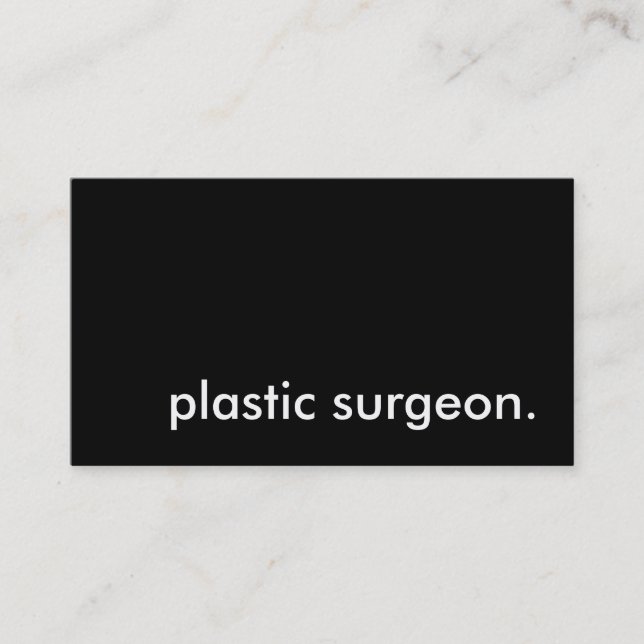 plastic surgeon. business card (Front)