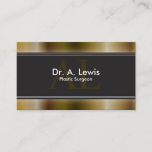 Plastic Surgeon Business Card - Gold Monogram