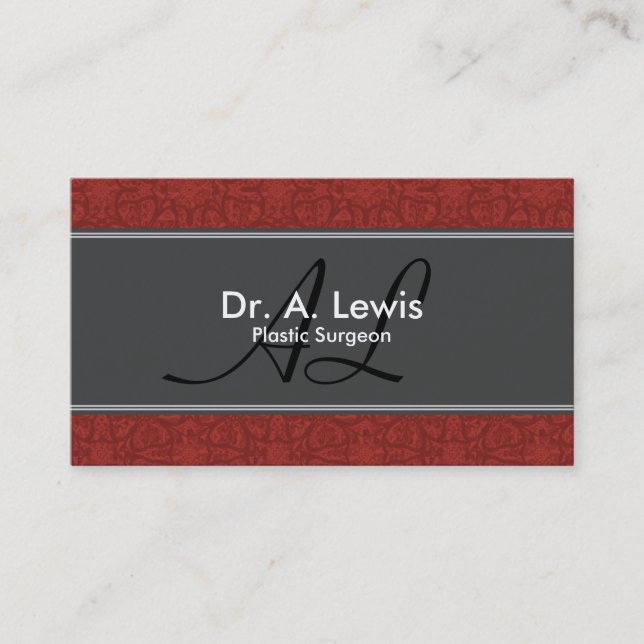 Plastic Surgeon Business Card - Monogram (Front)