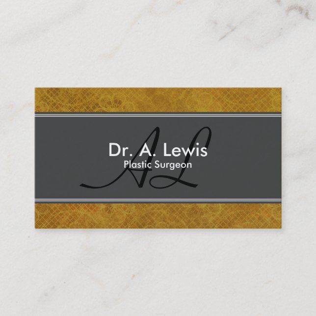 Plastic Surgeon Business Card - Monogram (Front)