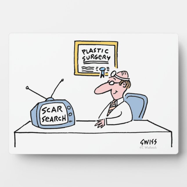 Plastic Surgeon Office Cartoon Plaque (Front)