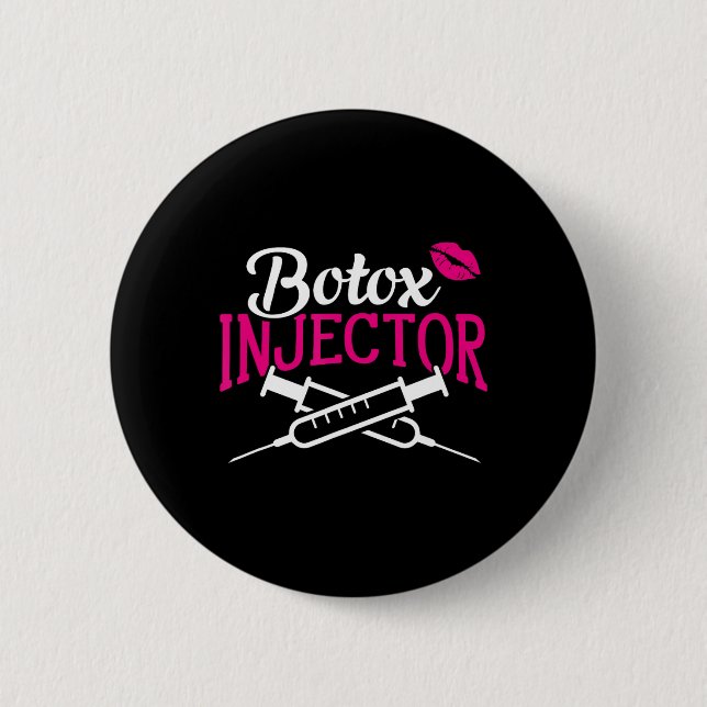 Plastic Surgery Cosmetic Nurse Lips Injector Botox 2 Inch Round Button (Front)
