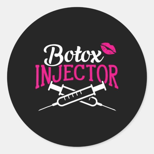 Plastic Surgery Cosmetic Nurse Lips Injector Botox Classic Round Sticker (Front)