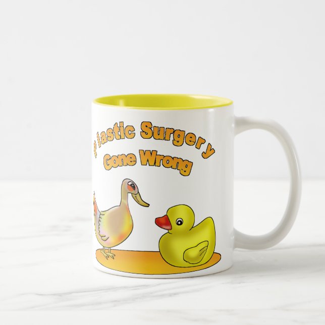 Plastic Surgery Gone Wrong Two-Tone Coffee Mug (Right)