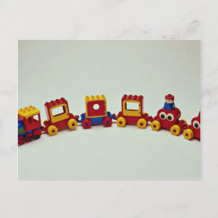 Plastic train set toy for kids postcard
