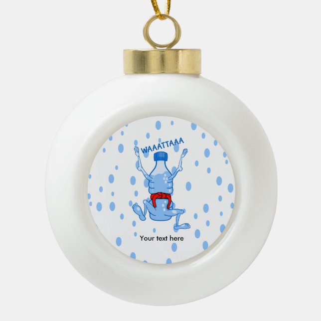 Plastic Water Bottle Martial Arts Ceramic Ball Christmas Ornament (Front)
