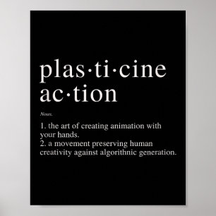 Plasticine Action Definition Minimalist Support Hu Poster