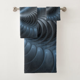 Plastique bleu gris 3D Fractal Art moderne Abstrai