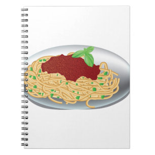 Plat de carnet de notes à spirale de spaghetti