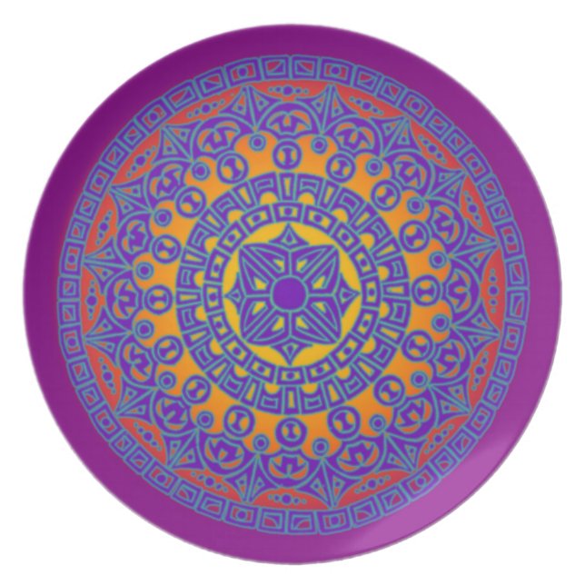 Plat de mélamine de mandala (Devant)