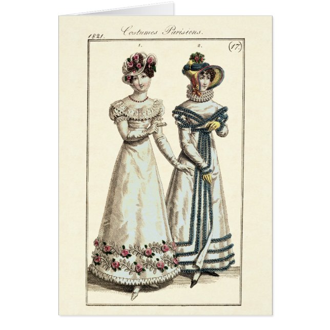 Plat de mode de Parisiens 1821 de costumes (Devant)