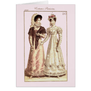 Plat de mode de Parisiens 1821 de costumes