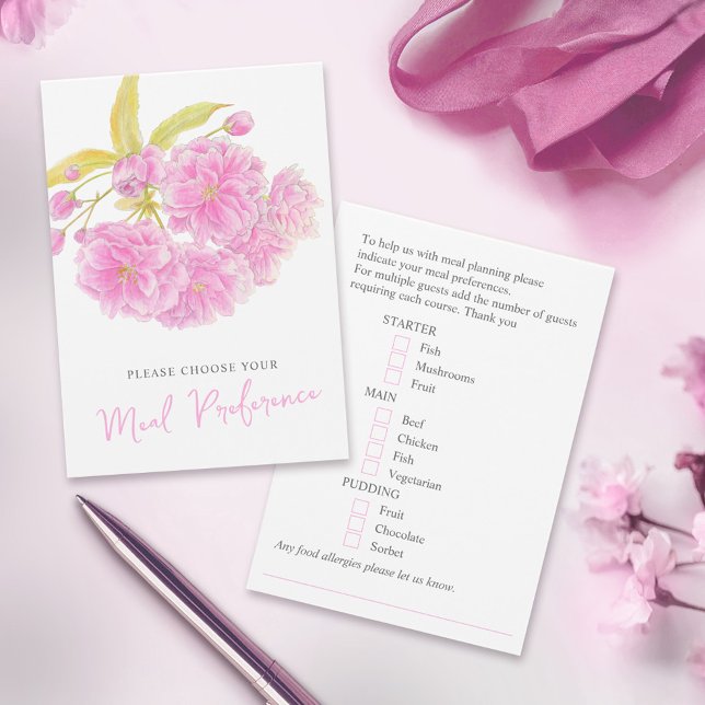 Plat mariage préférence cartes à fleurs roses (Créateur téléchargé)