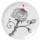 Plat "peignant de roses rouge"