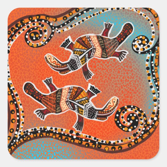 PLATAPUS ART         SQUARE STICKER (Front)