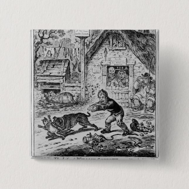 Plate 1, from 'The Life of William Cobbett' 2 Inch Square Button (Front)