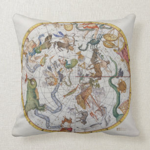 Plate 27 from 'Atlas Coelestis', by John Flamsteed Throw Pillow