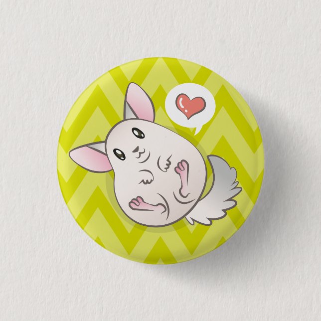 Plate 3,2cm Chinchilla Verde Heart 1 Inch Round Button (Front)