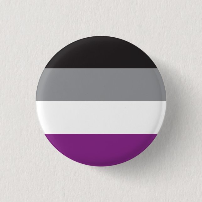 Plate Asexual Flag - Love is Love 1 Inch Round Button (Front)