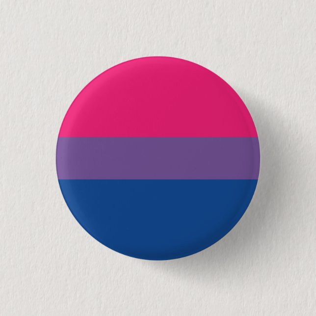 Plate Bisexual Flag - Love is Love 1 Inch Round Button (Front)