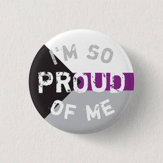 Plate Demisexual Flag Under Proud - Love is Love 1 Inch Round Button (Front)