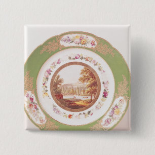 Plate depicting the old Pont de Sevres 2 Inch Square Button