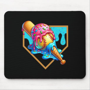 Plate Drip Ice Cream Drip Bysebyll Mouse Pad