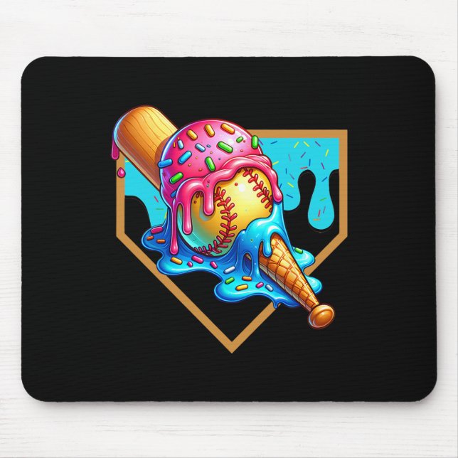 Plate Drip Ice Cream Drip Bysebyll  Mouse Pad (Front)