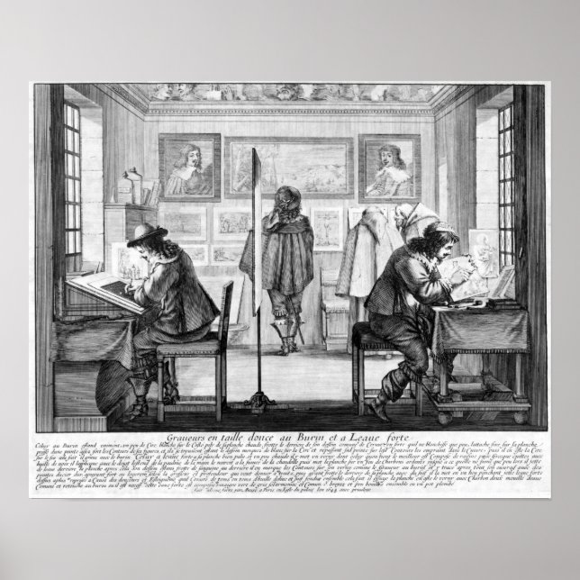 Plate engravers working with gallery poster (Front)