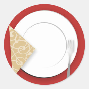 Plate fork napkin from the kitchen of stickers