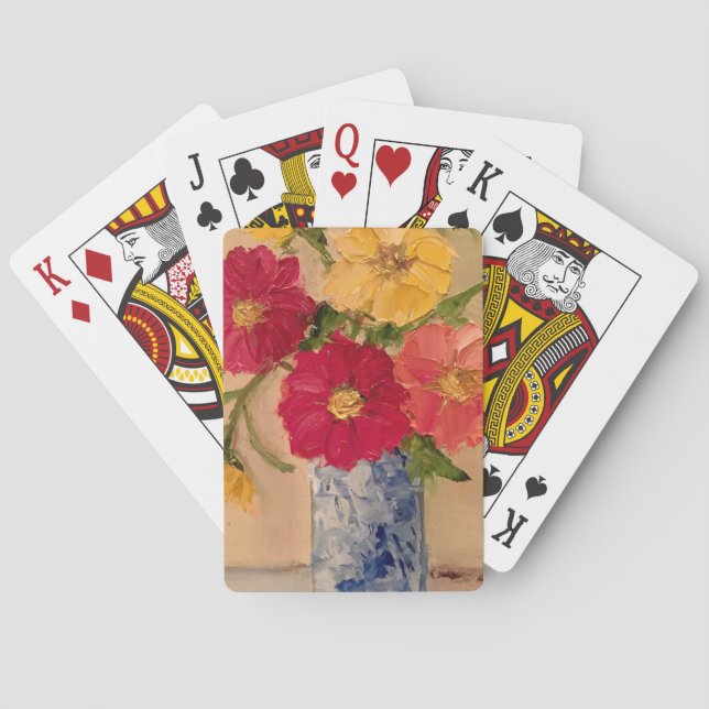 Plate-forme florale des cartes de jeu (dos)
