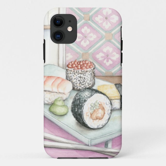Plate of Assorted Sushi with Chopsticks Case-Mate iPhone Case (Back)