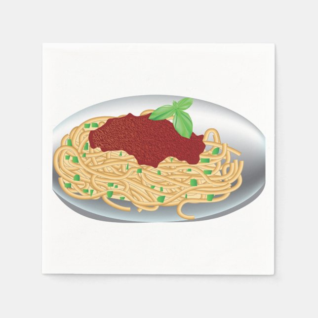 Plate Of Spaghetti Paper Napkins (Front)