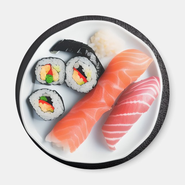 Plate of Sushi | Realistic Food  Magnet (Front)