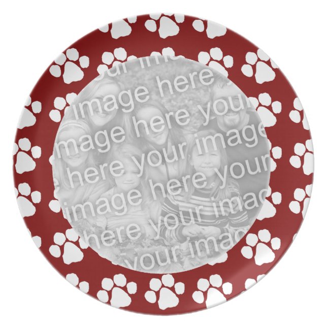 Plate Photo Template - Paw Border (Front)