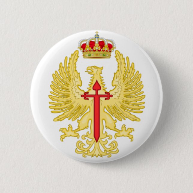 Plate pin. Emblem Spanish Ground forces 2 Inch Round Button (Front)