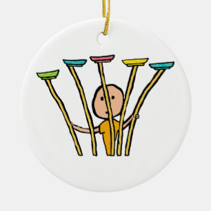 Plate Spinning Ceramic Ornament