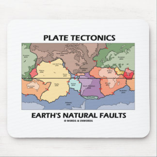 Plate Tectonics Earth's Natural Faults (World Map) Mouse Pad
