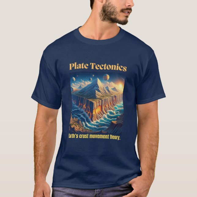 Plate Tectonics Navy Blue Tee (Front)