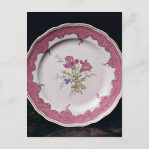 Plate with botanical design postcard