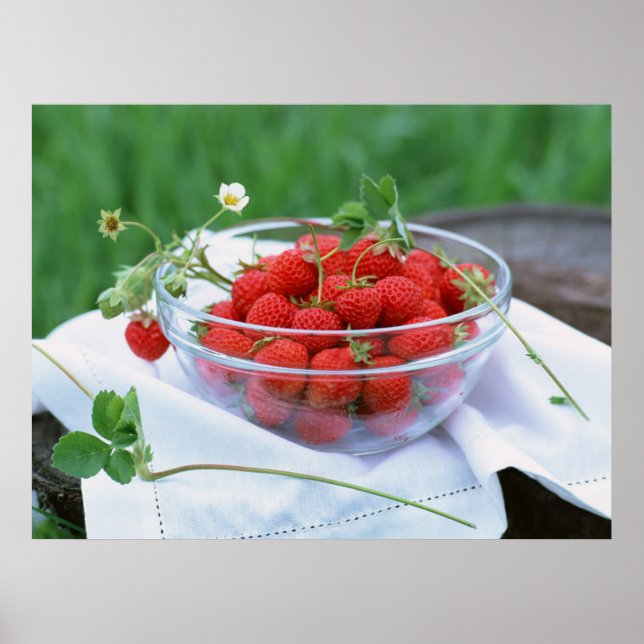 Plate with strawberry poster (Front)