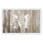 Plateau acrylique monogramme en bois rustique