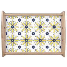 Carreau de marguerite méditerranéenne bleu marine 