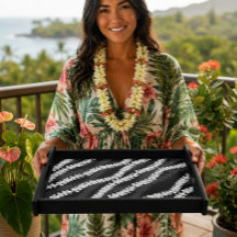 Collier lei en impression Puakenikeni hawaïen