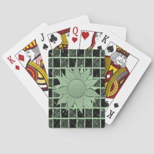 Plateau de cartes de jeu floral