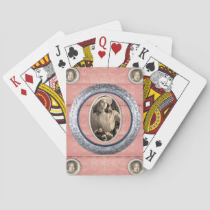Plateau de cartes de jeu floral
