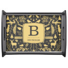 Plateau de service de vacances Monogram Woodland