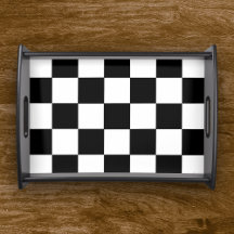 Plateau de service Motif Retro Black and White Che