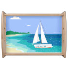 Plateau de service Tropical Monogram Sailboat Coas